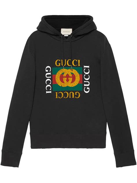 gucci hoodie logo print jacket|Gucci hoodie cost.